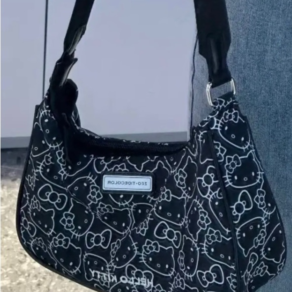 Sanrio Black Shoulder Bag with White Hello Kitty Print - Picture 4 of 5